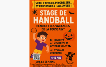 Inscriptions Stage Hand du 27 au 31 octobre 2025