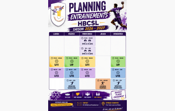 Planning Entrainements 2026 / 2027